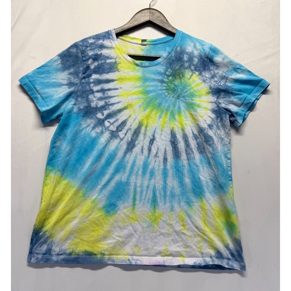 Uniqlo T Shirt Mens Large Multicolor Tie Dye Cotton‎ Short Sleeve Everyday Wear